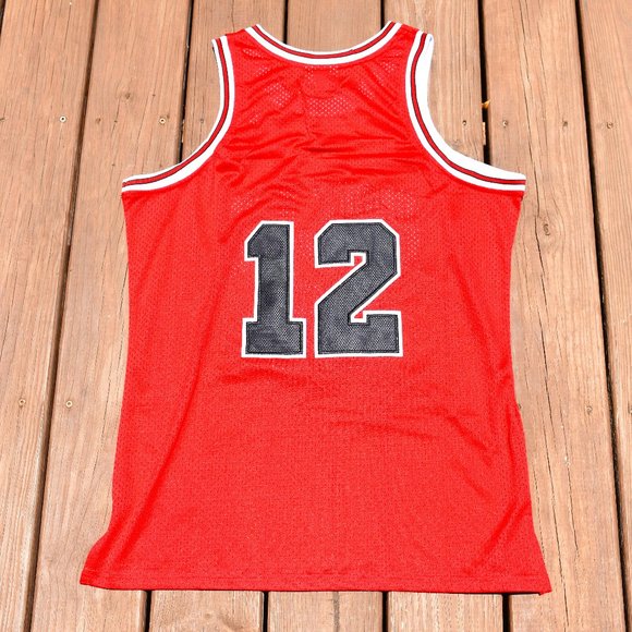 New Michael Jordan Rare Chicago Bulls Red #12 February 14 1990 Jersey Medium - Picture 2 of 2